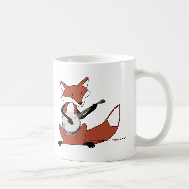 Fox Playing the Banjo Coffee Mug (Right)