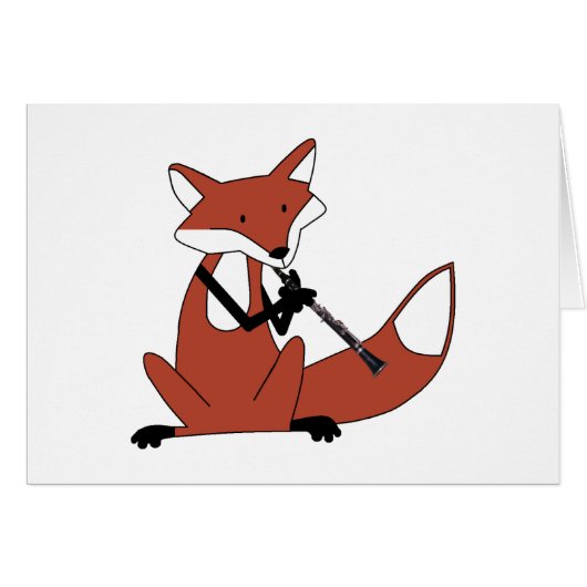Fox Playing the Clarinet Cards (Front Horizontal)