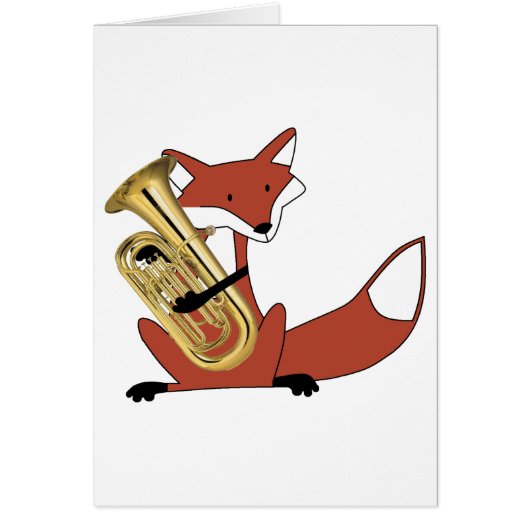 Fox Playing the Euphonium Cards (Front)