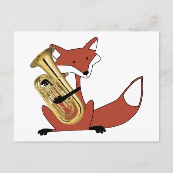 Fox Playing The Euphonium Postcard by wesleyowns at Zazzle