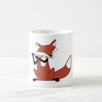Fox Playing The Flute Coffee Mug by wesleyowns at Zazzle