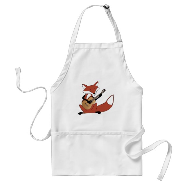 Fox Playing the Guitar Adult Apron (Front)