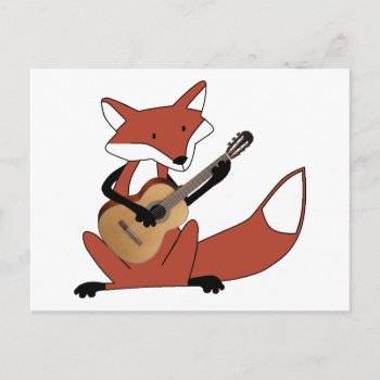 Fox Playing The Guitar Postcard by wesleyowns at Zazzle