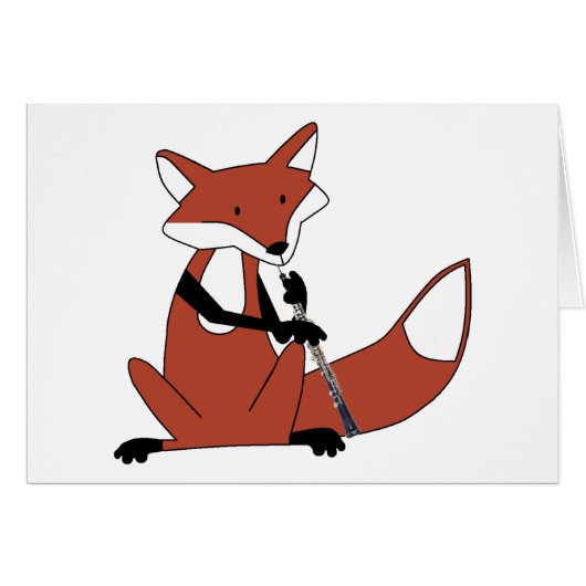 Fox Playing the Oboe Cards (Front Horizontal)
