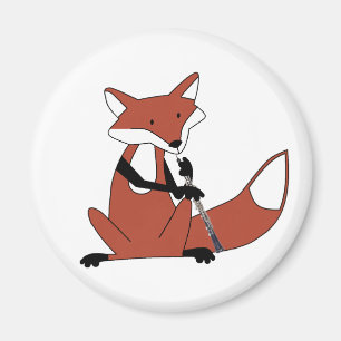 Fox Playing the Oboe Magnet