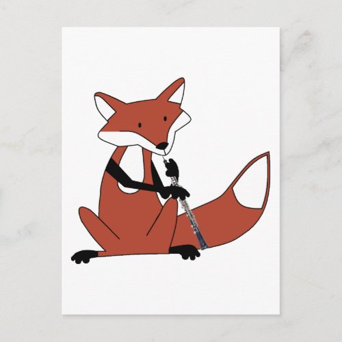 Fox Playing the Oboe Postcard