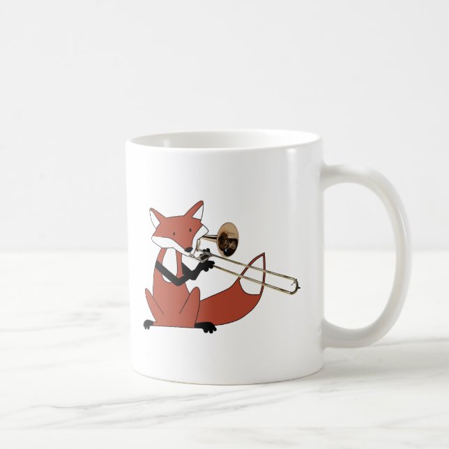 Fox Playing the Trombone Coffee Mug (Right)