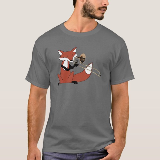 Fox Playing the Trombone T-Shirt (Front)