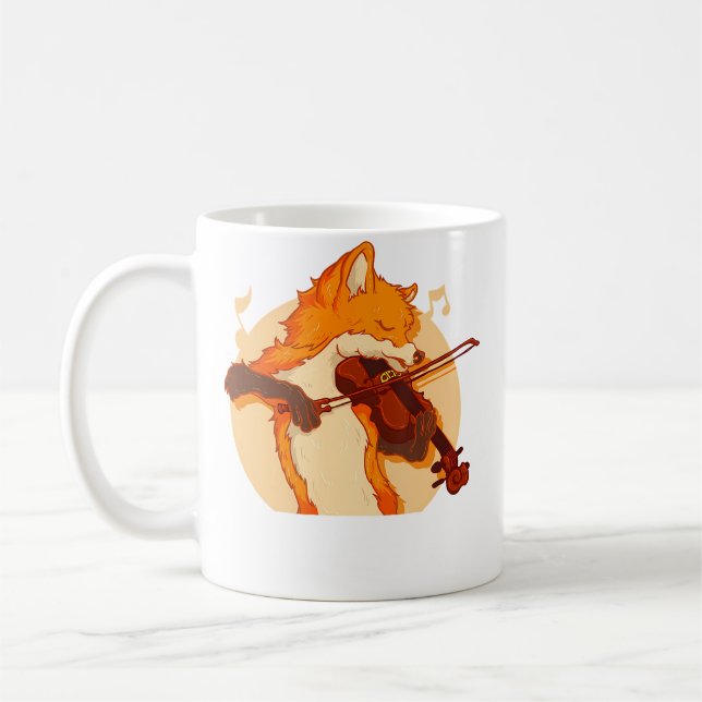 Fox Playing Violin Violinist Music Lover Coffee Mug (Left)