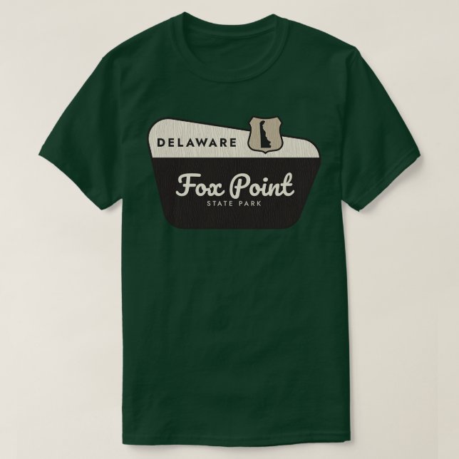 Fox Point State Park Delaware Welcome Sign T-Shirt (Design Front)