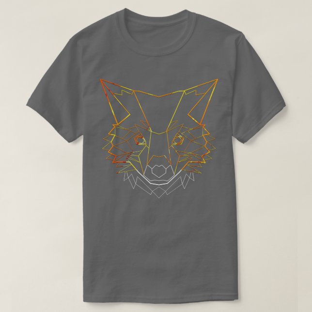 Fox Polygon Animal Foxes Gift  T-Shirt (Design Front)