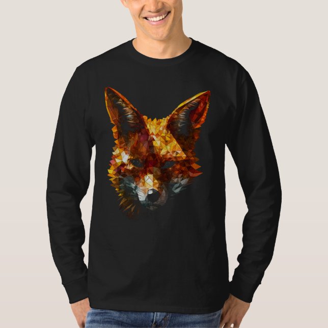 Fox Polygon  Art Animal Fox T-Shirt (Front)