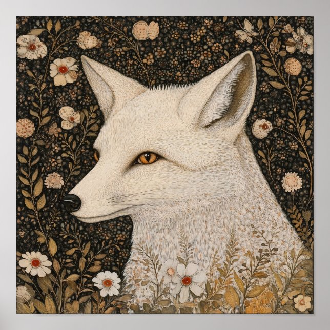 Fox Portrait Art Print Woodland Wall Art (Front)