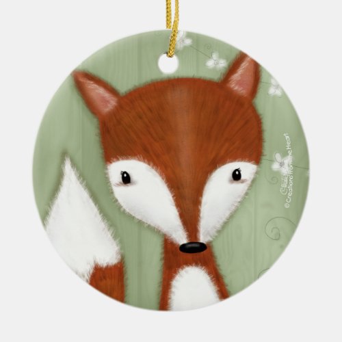Fox Portrait Ceramic Ornament