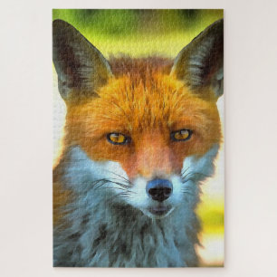 Fox Portrait Realistic Wildlife Art Jigsaw Puzzle