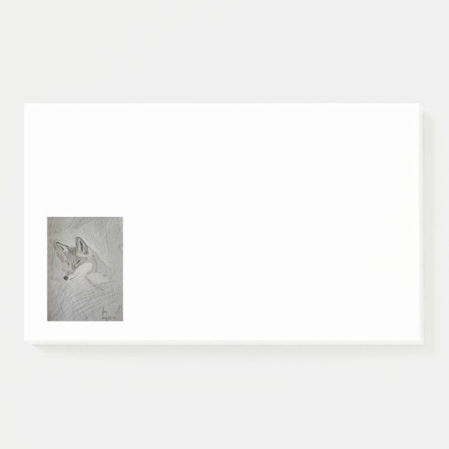 Fox Post-It® Notes, 25.4 cm x 15.2 cm Post-it Notes (Front)