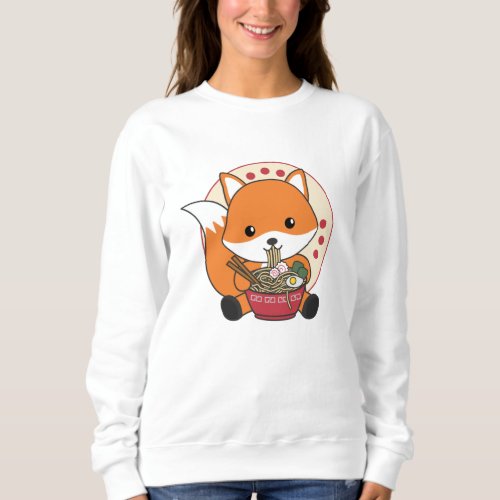 Fox Powered By Ramen Cute Kawaii Foxes Sweatshirt
