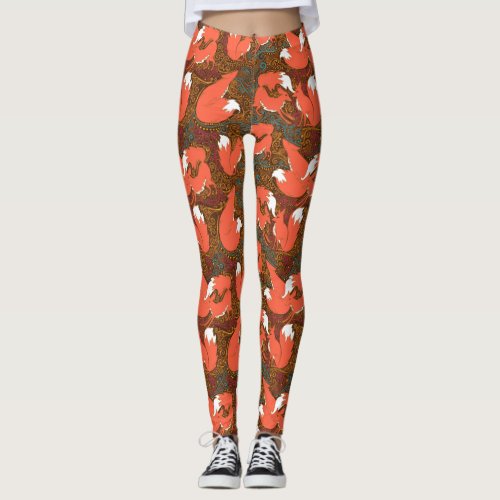 Fox print leggings