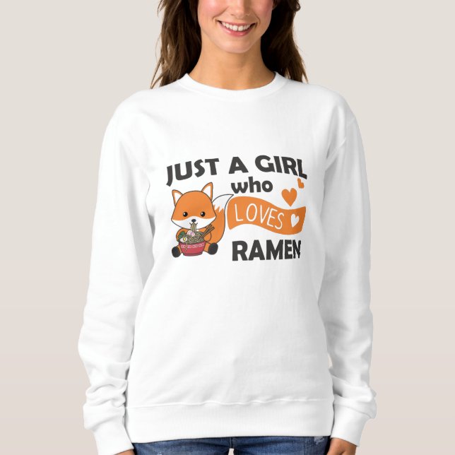 Fox Ramen Sweet Animals Eating Pasta Sweatshirt (Front)
