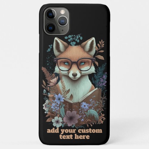 Fox Read Book Wildflower Cottagecore Floral Custom iPhone 11 Pro Max Case