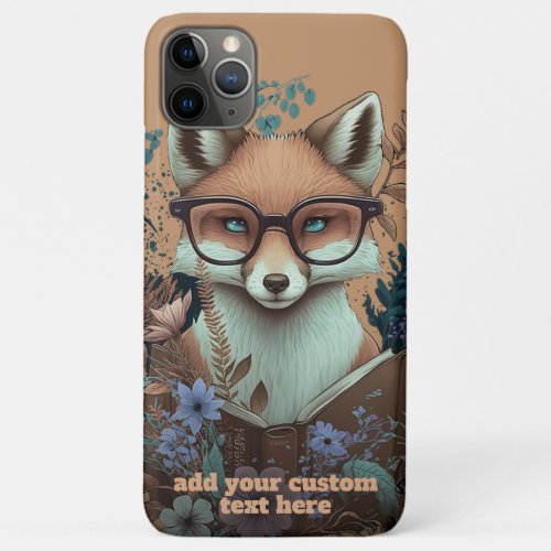 Fox Read Book Wildflower Cottagecore Floral Custom iPhone 11 Pro Max Case