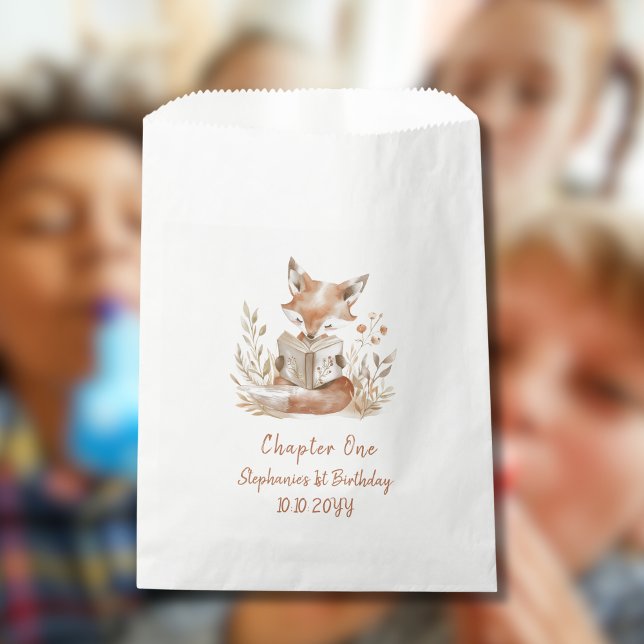 Fox Reading a Book Chapter One 1st Birthday Party  Favor Bag (Creator Uploaded)