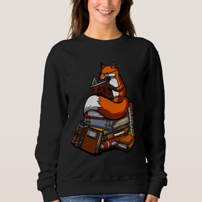 Fox Reading A Book Sweatshirt (Front)