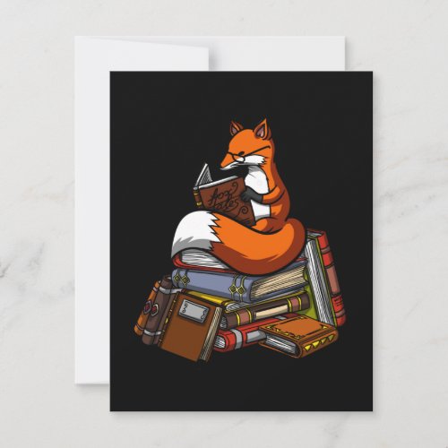 Fox Reading A Book Thank You Card