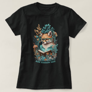 Fox Reading Book, wildflower, Fox Lover T-Shirt