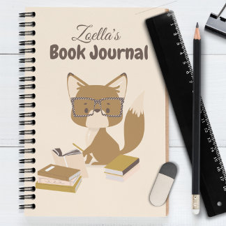 Fox Reading Journal Book Review Personalized