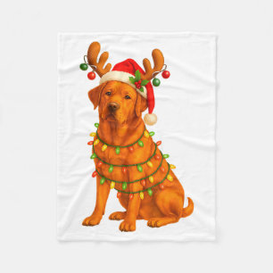 Fox Red Lab Christmas Tree Light Pajama Labrador D Fleece Blanket