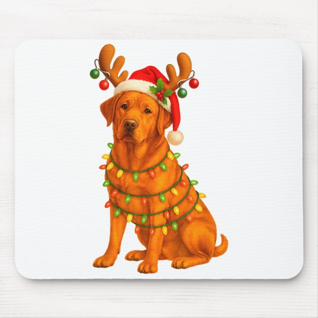 Fox Red Lab Christmas Tree Light Pajama Labrador D Mouse Pad (Front)