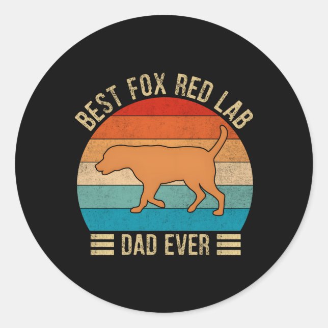 Fox Red Lab Dad Labrador Retriever Classic Round Sticker (Front)