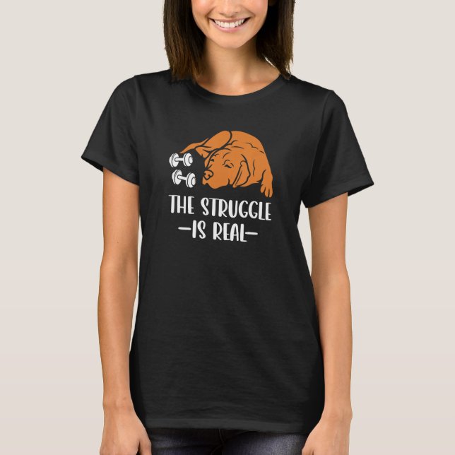 Fox Red Lab Exercise The Struggle is Real Labrador T-Shirt (Front)