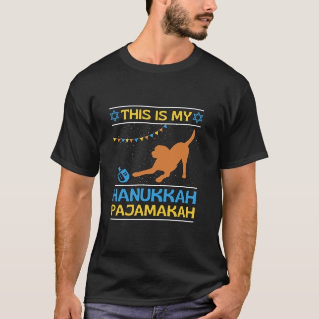 Fox Red Lab Hanukkah Family Matching Pajamas PJs L T-Shirt (Front)