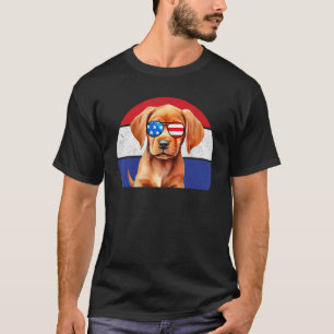 Fox Red Lab Mom Dad Flag Labrador Retriever 1 T-Shirt