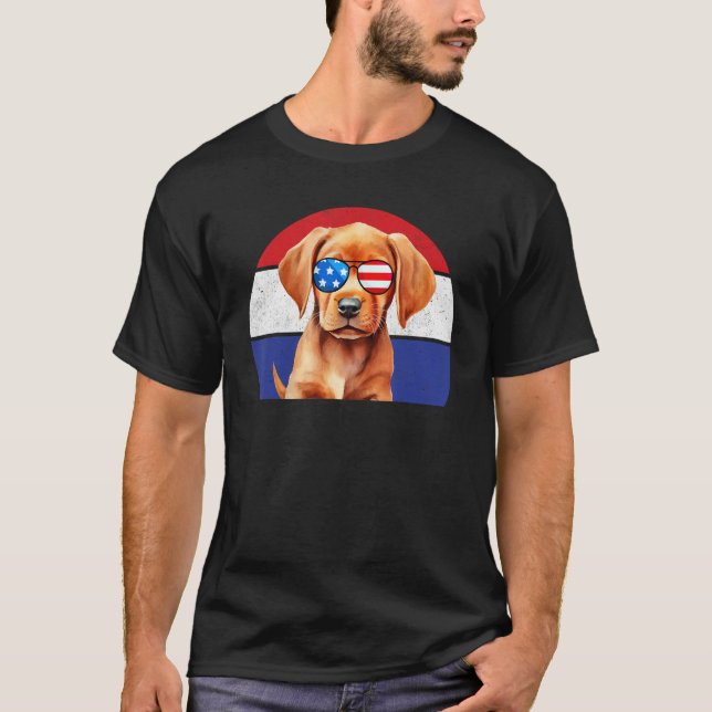 Fox Red Lab Mom Dad Flag Labrador Retriever 1 T-Shirt (Front)