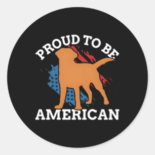 Fox Red Lab Mom Dad Labrador Retriever Flag Classic Round Sticker