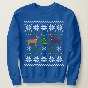 Fox Red Labrador and Chocolate Labrador Christmas Sweatshirt