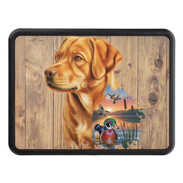 Fox Red Labrador and Duck Hitch Cover (Front)