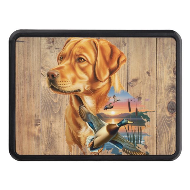 Fox Red Labrador and Duck Hitch Cover (Front)