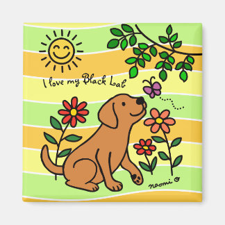 Fox Red Labrador and Green Citrus Colors Magnet