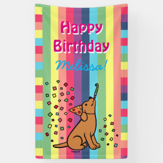 Fox Red Labrador Birthday Party Confetti Banner
