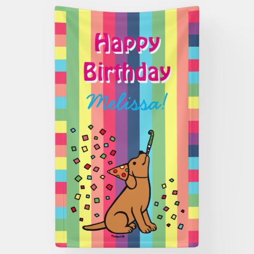 Fox Red Labrador Birthday Party Confetti Banner