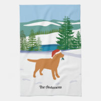 Fox Red Labrador Christmas Evergreen Santa Hat