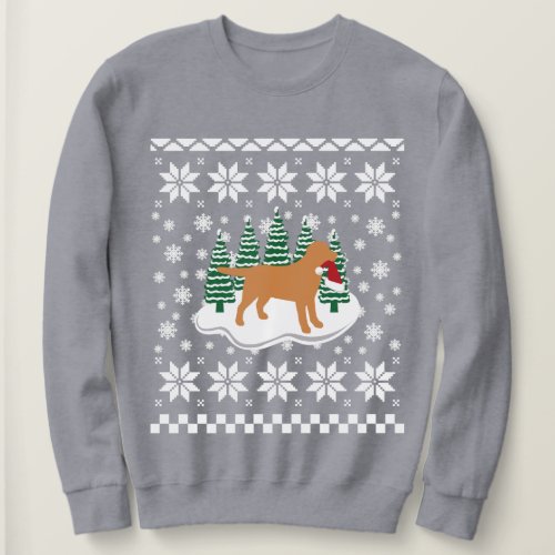 Fox Red Labrador Christmas Evergreen Snowflakes Sweatshirt