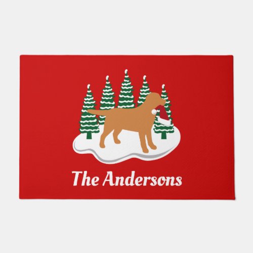Fox Red Labrador Christmas Evergreen Trees Doormat