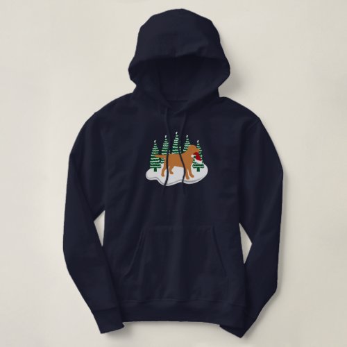 Fox Red Labrador Christmas Evergreen Trees Hoodie