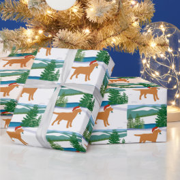 Fox Red Labrador Christmas Winter View Wrapping Paper