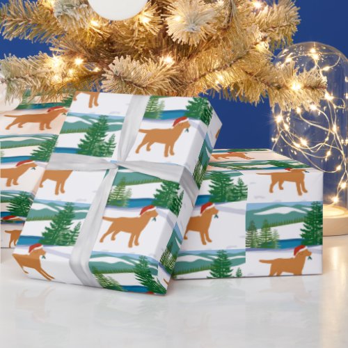 Fox Red Labrador Christmas Winter View Wrapping Paper